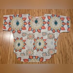 NWOT JW Style Floral Print Sheer Top